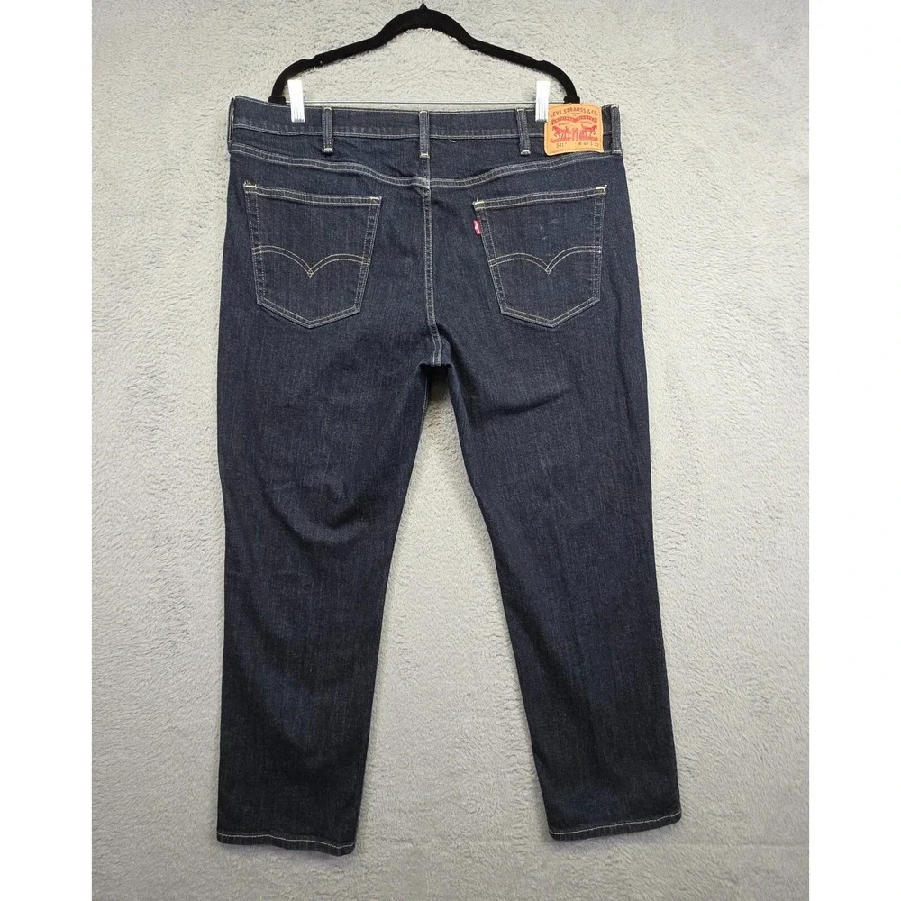 Levis 541 Jeans Mens 40x32 Black Athletic Tapered Leg Denim Dark Wash Classic‎